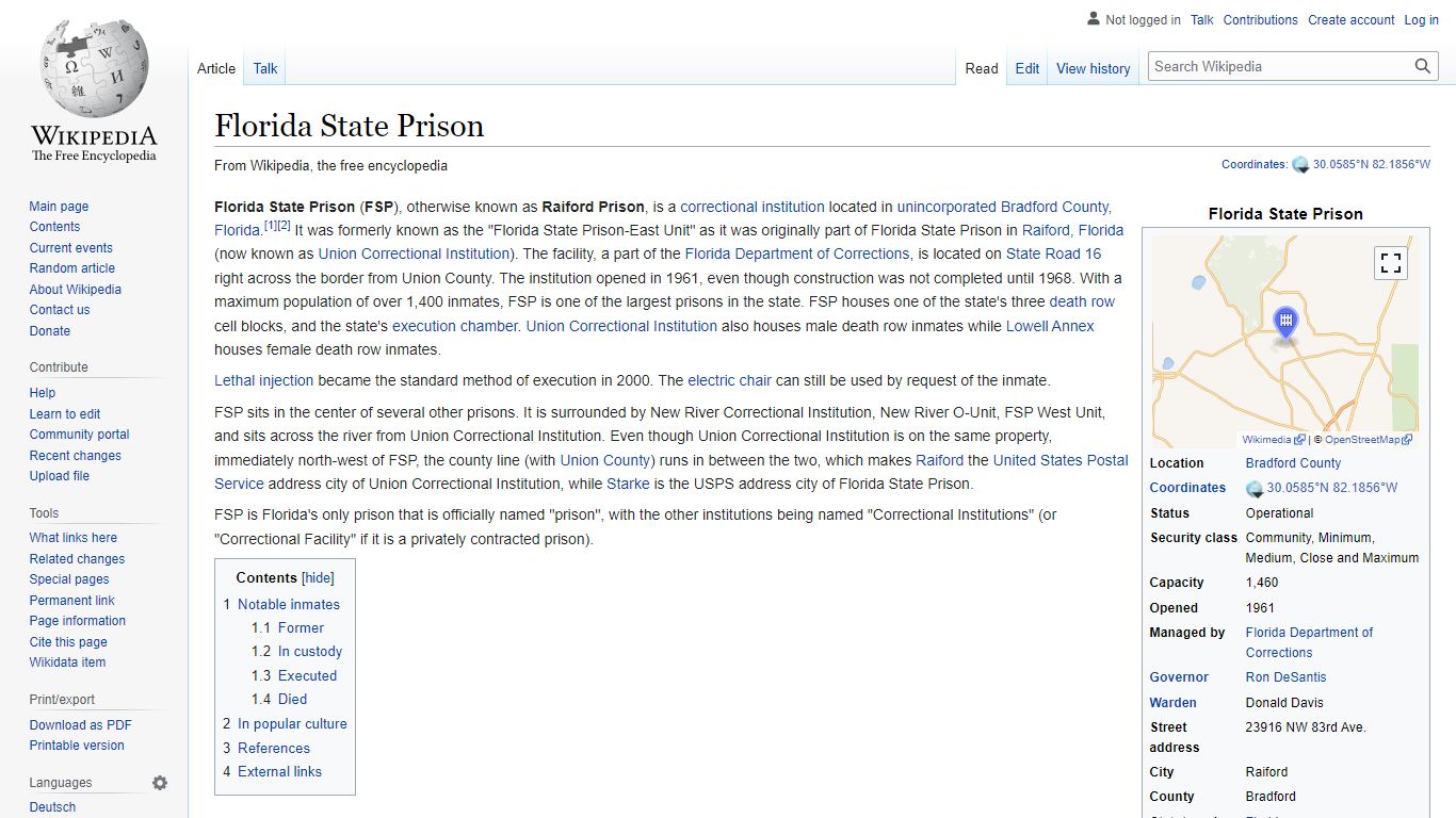 Florida State Prison - Wikipedia
